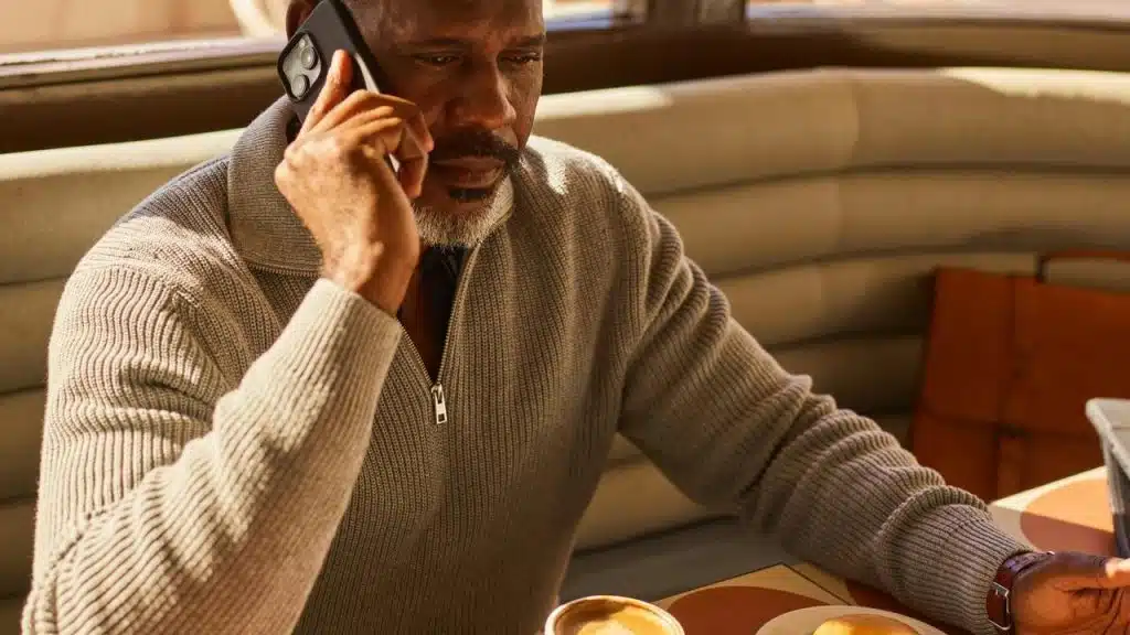 A man talking on a phone