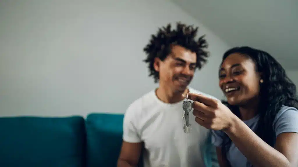 A smiling couple