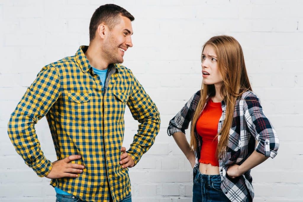 Woman getting offended by a man