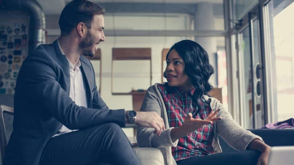 A man and woman arguing