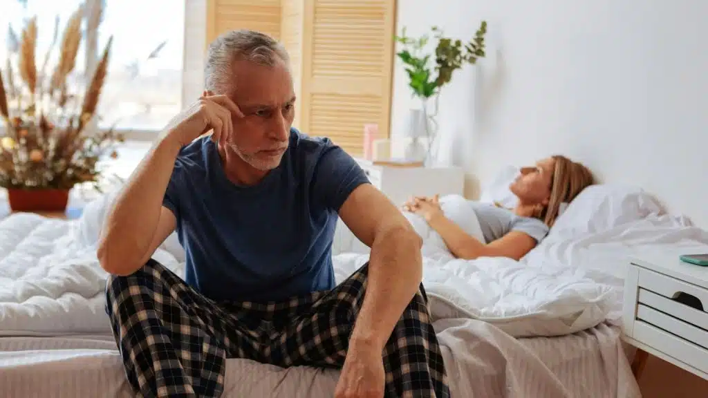 A man and woman not talking to each other