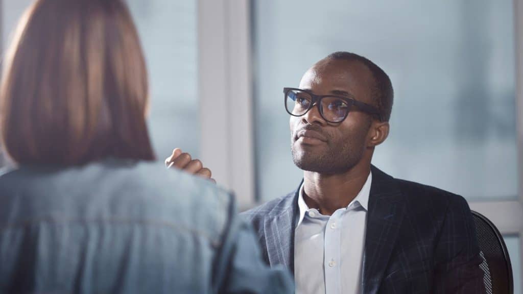 A man trying to ignore woman