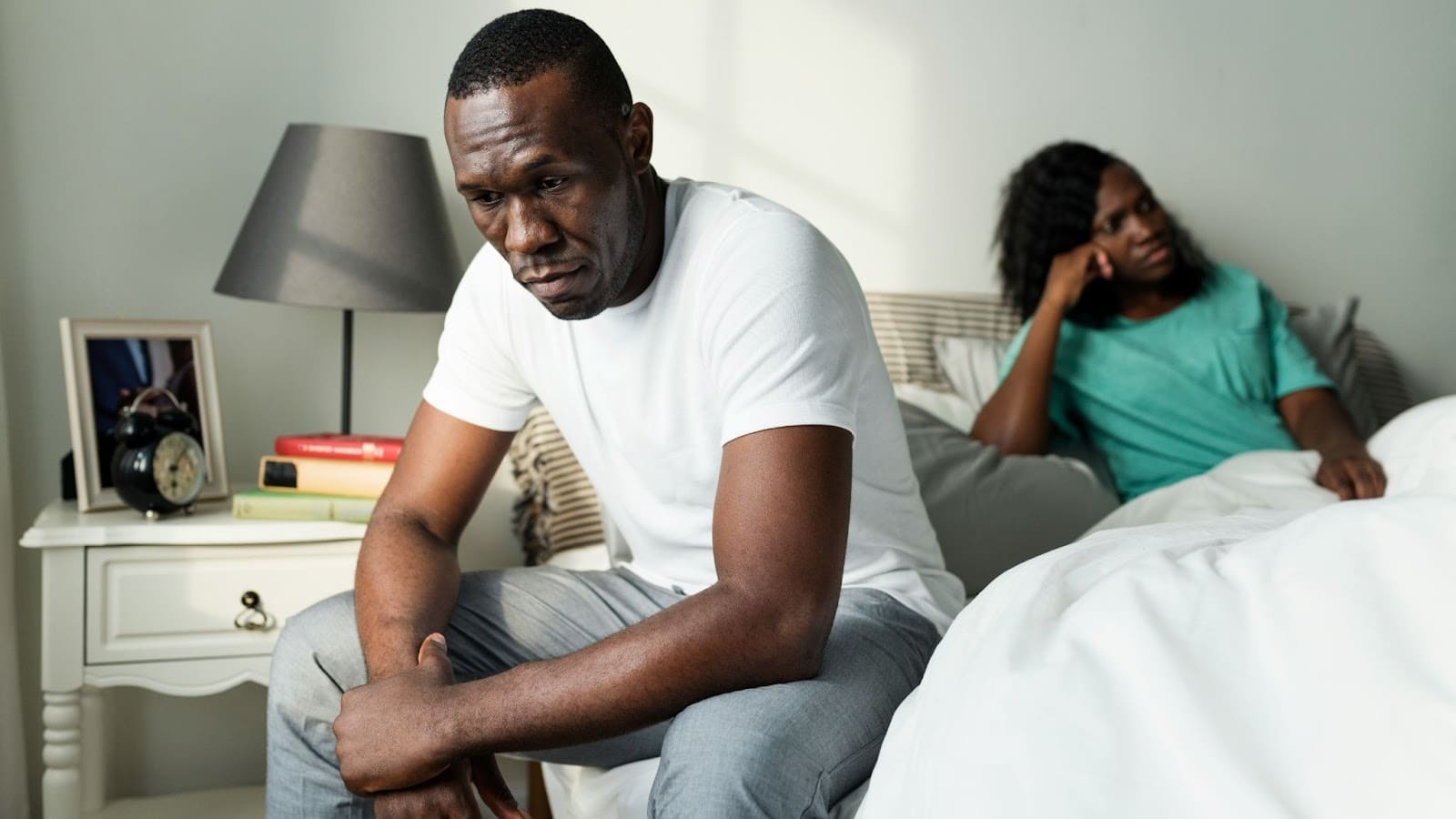 A man and woman not talking to each other