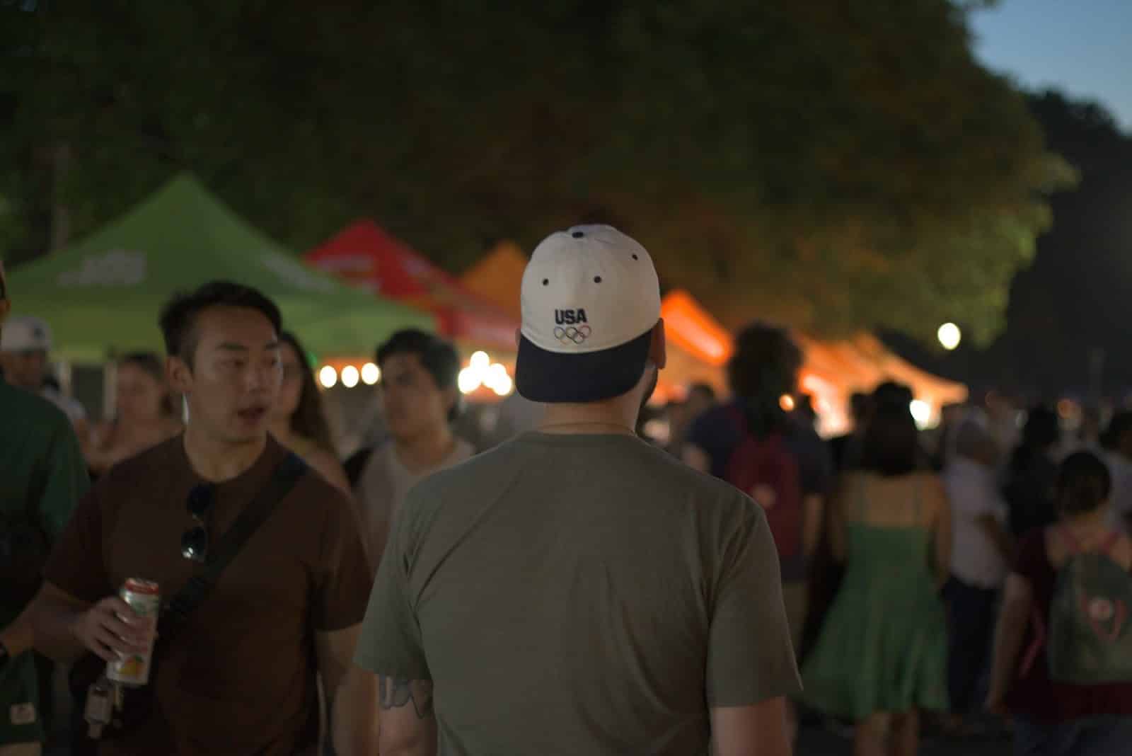man at social event