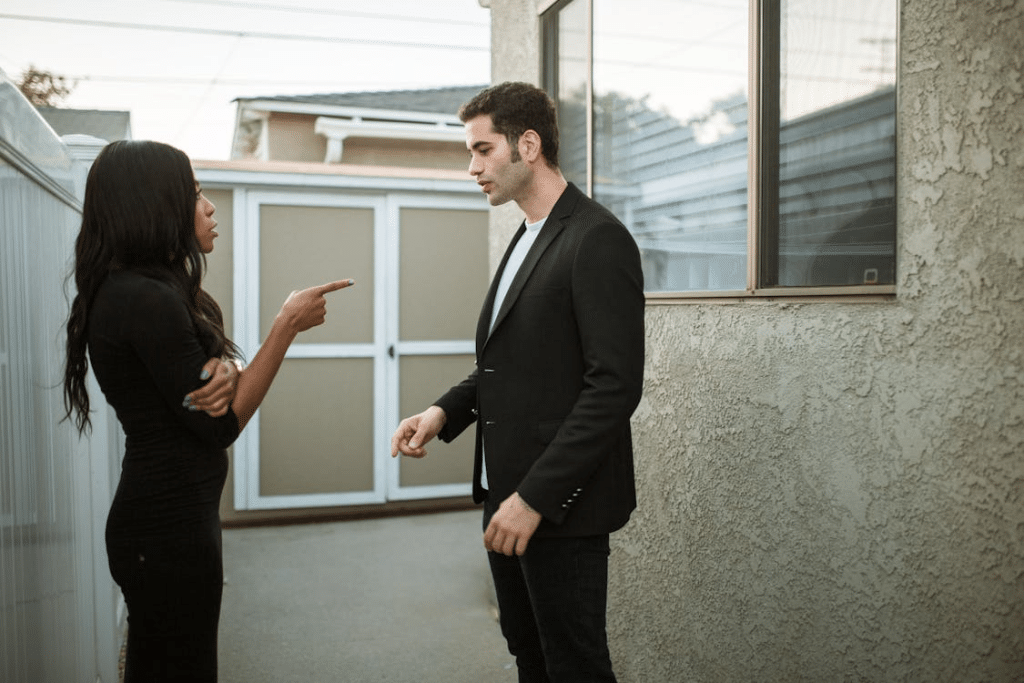 Couple Outdoors Arguing