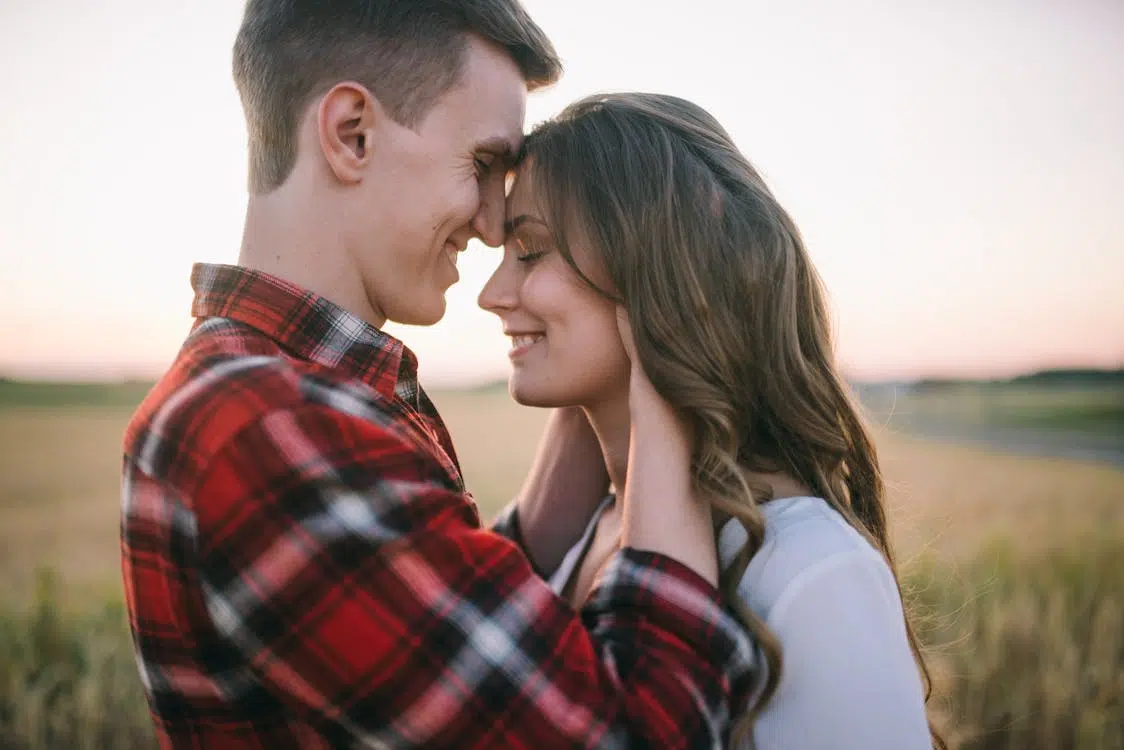 Man and Woman Smiling Together