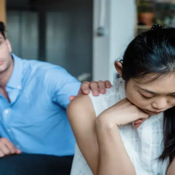 A wife refusing to look at her husband