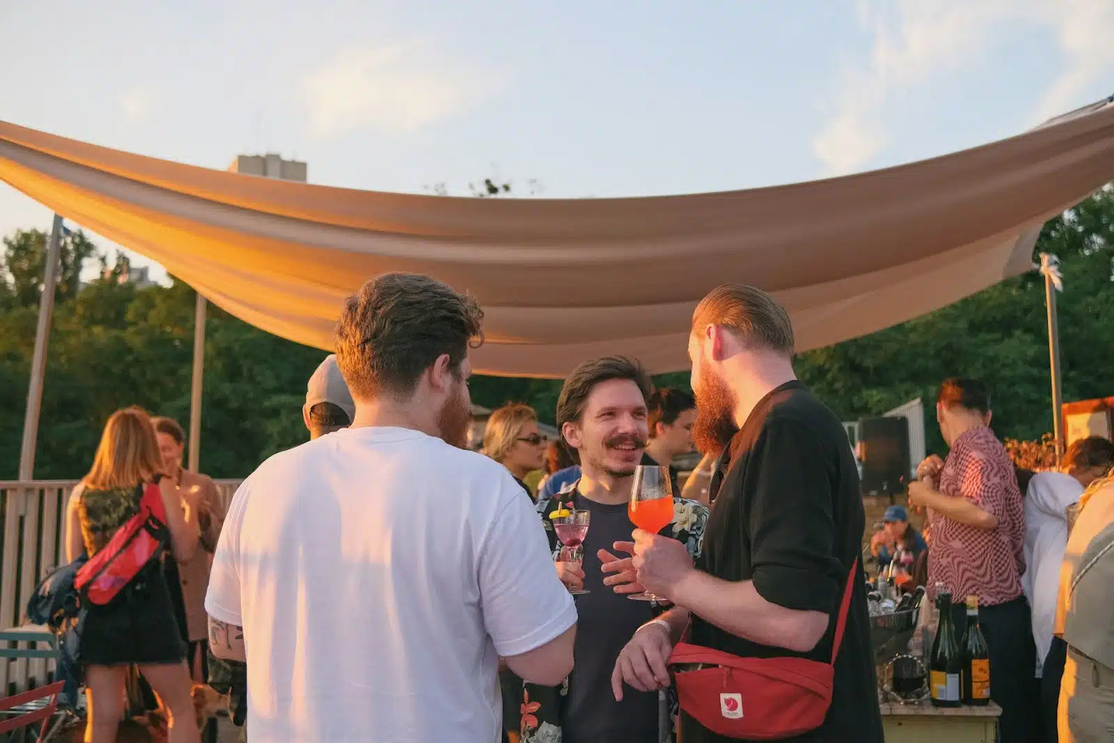 man at social event