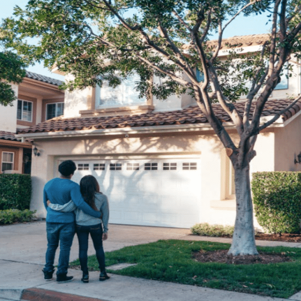 A couple looking at their dream home