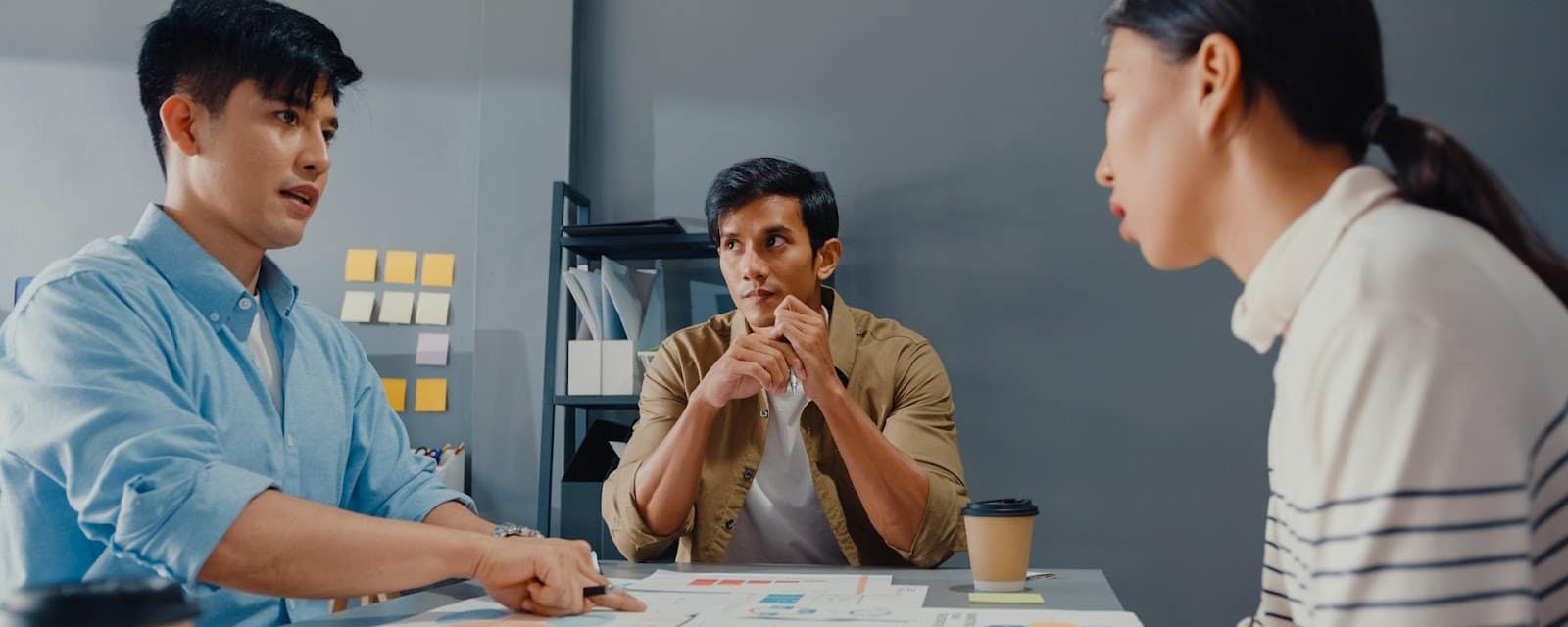 man listening conversation