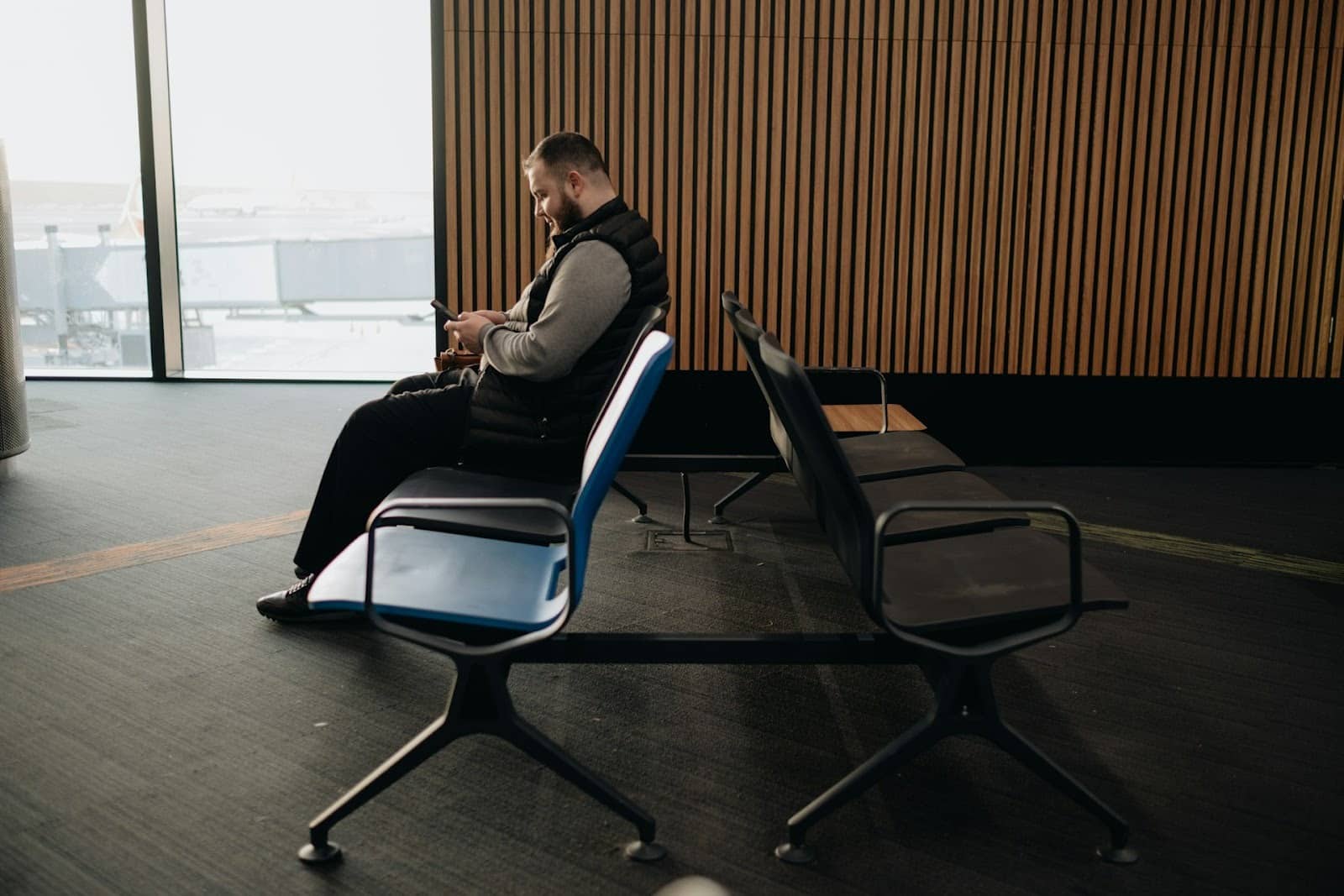 man business travel airport