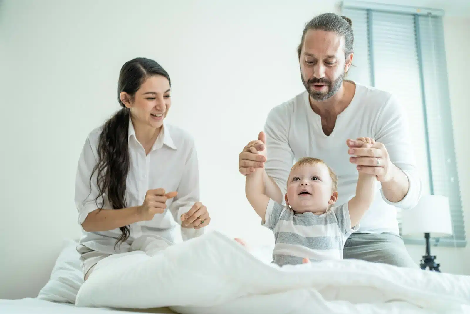 couple with baby home