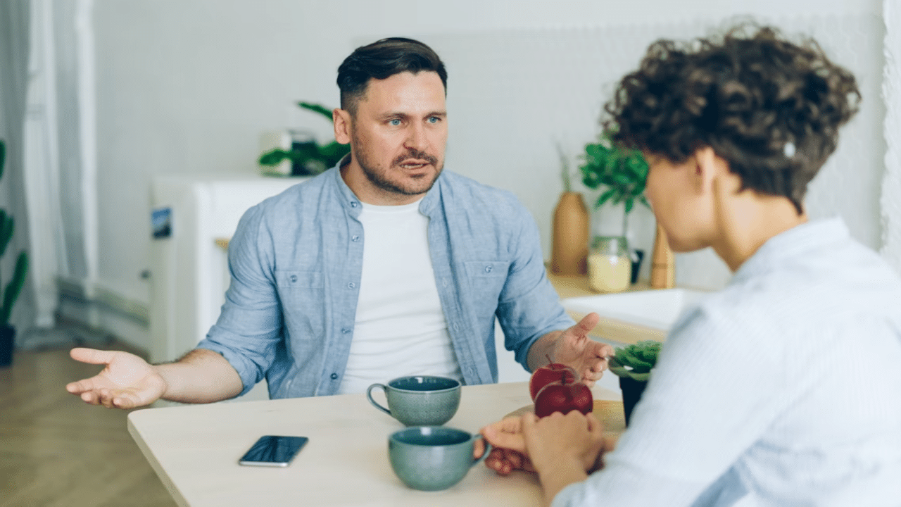 A man angry at his wife