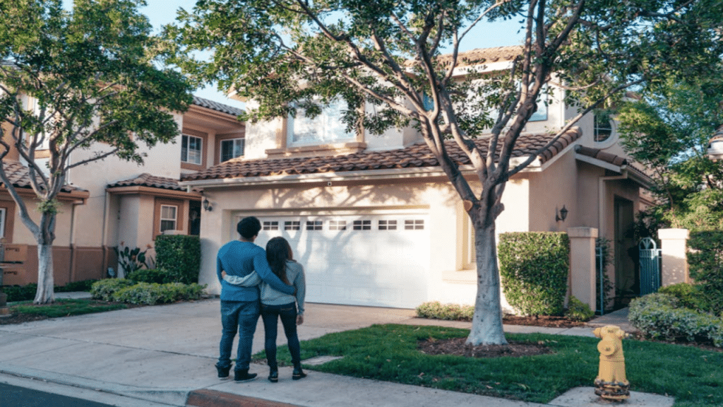 A couple looking at their dream home