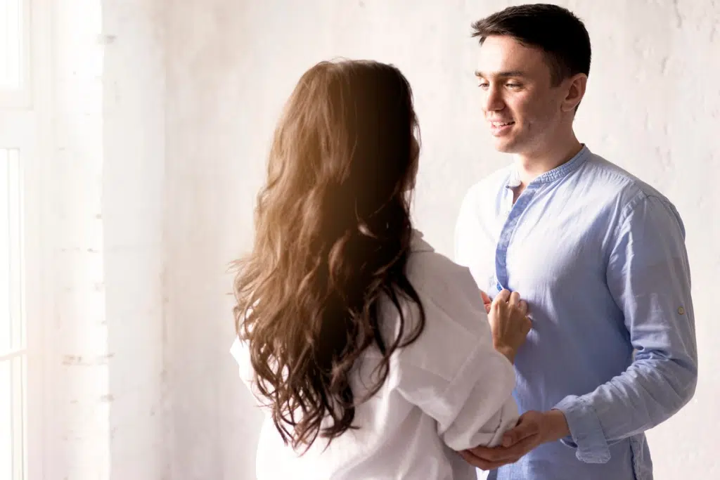A man admiring a woman