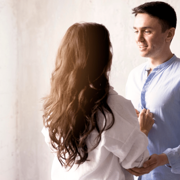 A man admiring a woman