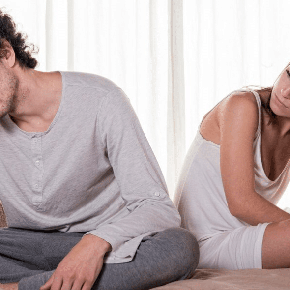Man and woman being unhappy