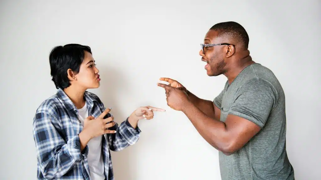 A couple having an argument.