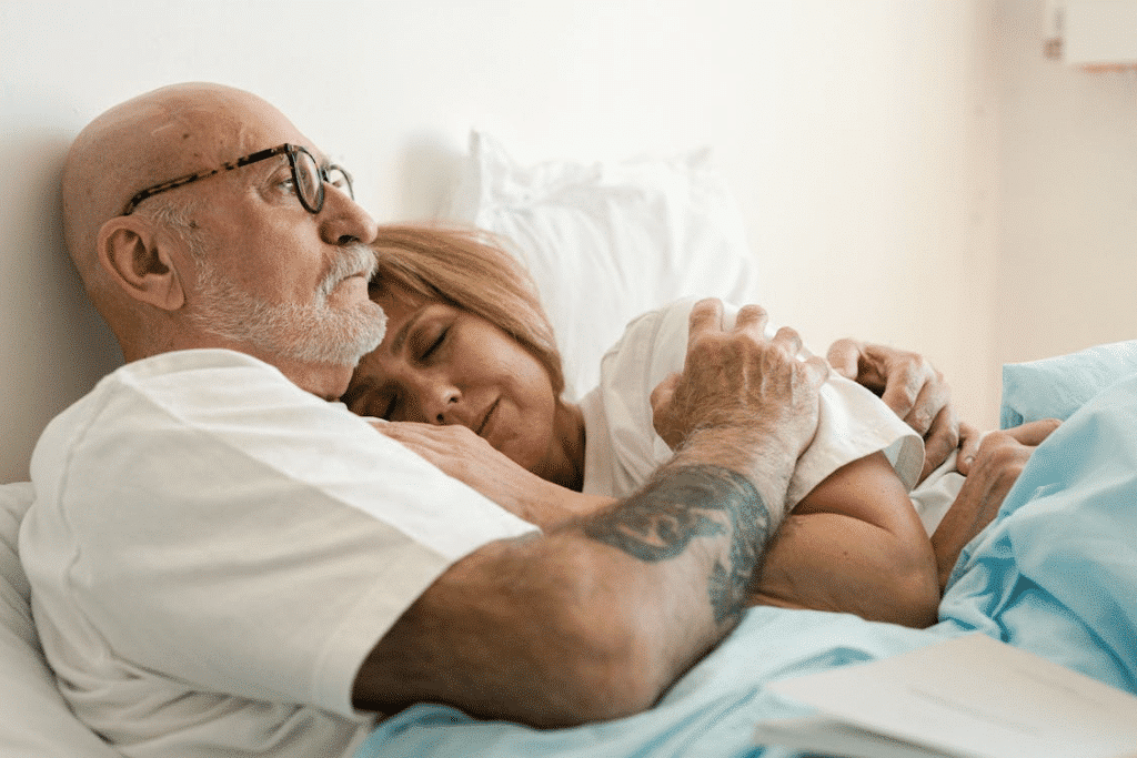 A couple in bed