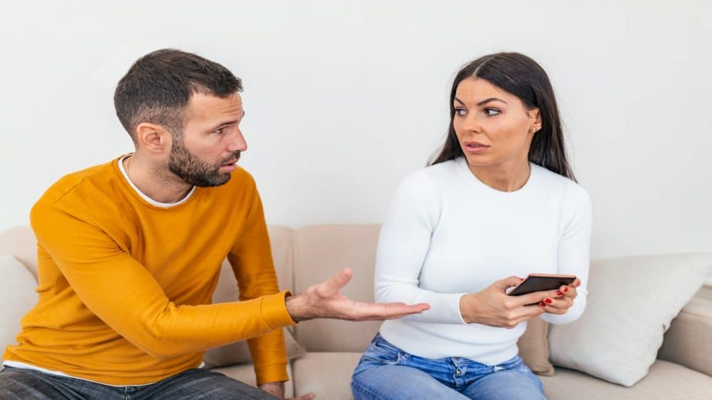 couple having calm disagreement