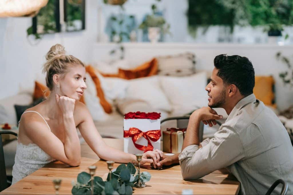 A man and a woman are dating