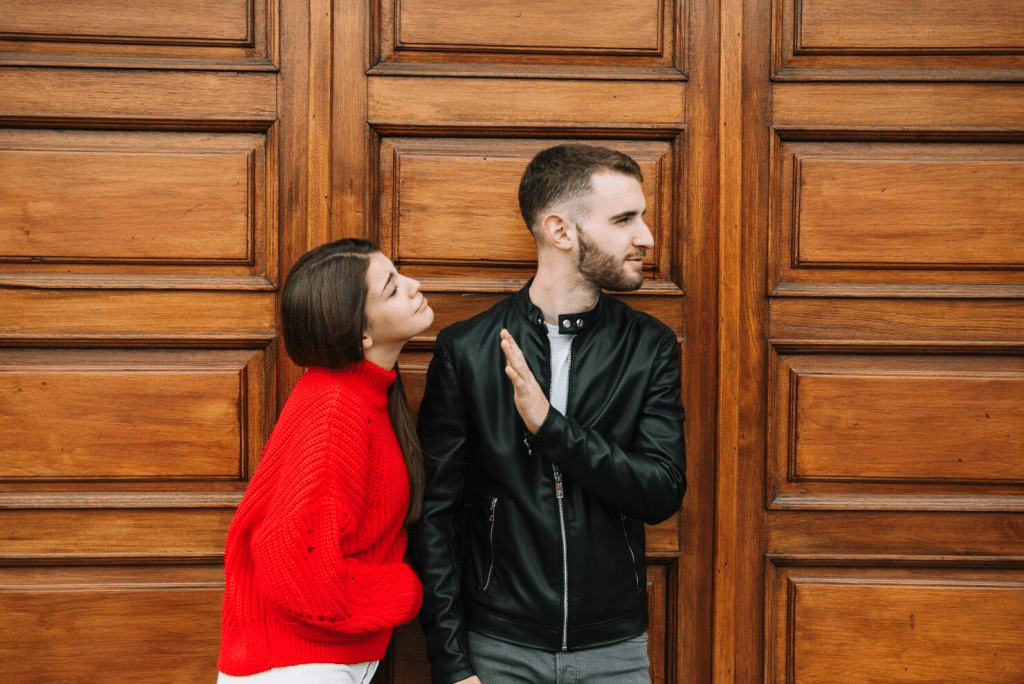 A man does not want to speak with woman 