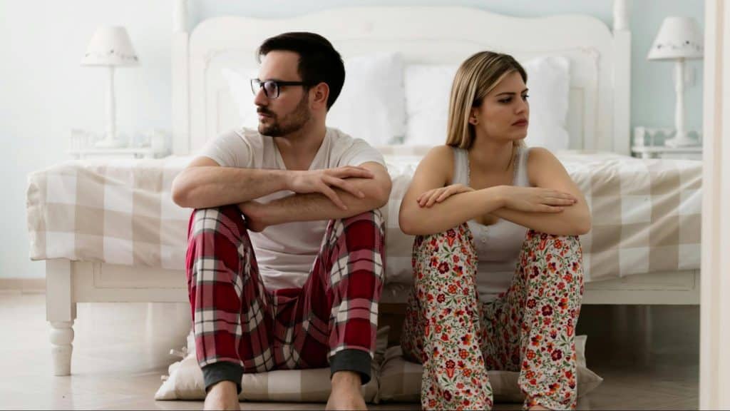 A man and woman mad at each other