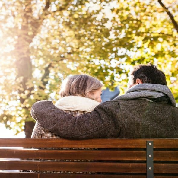couple sitting quietly during serious moment