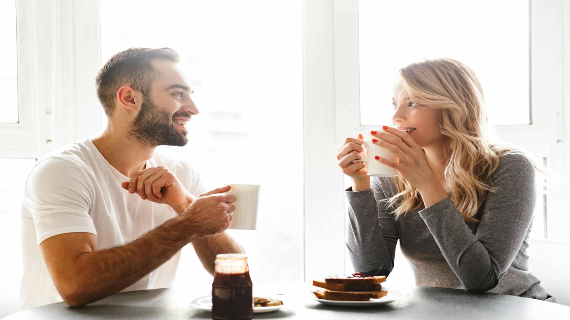 couple talking comfortably together