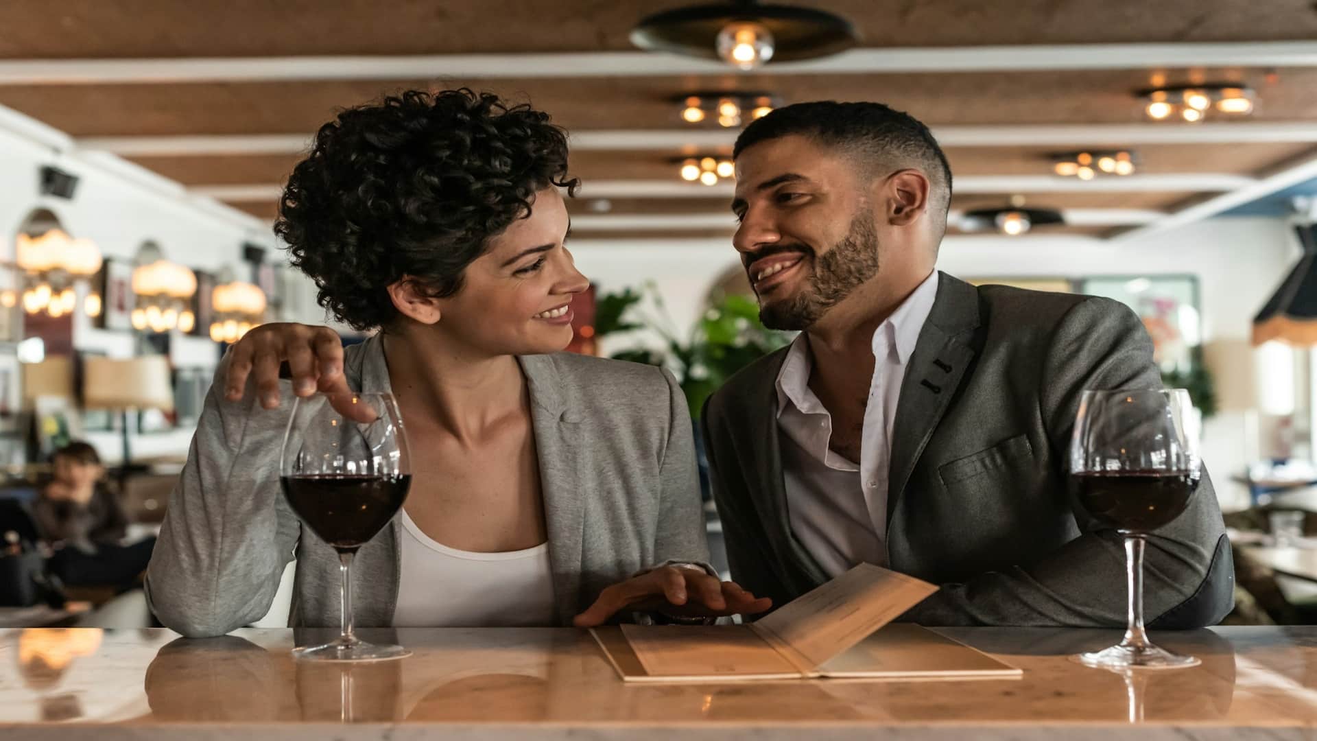couple attending gathering together