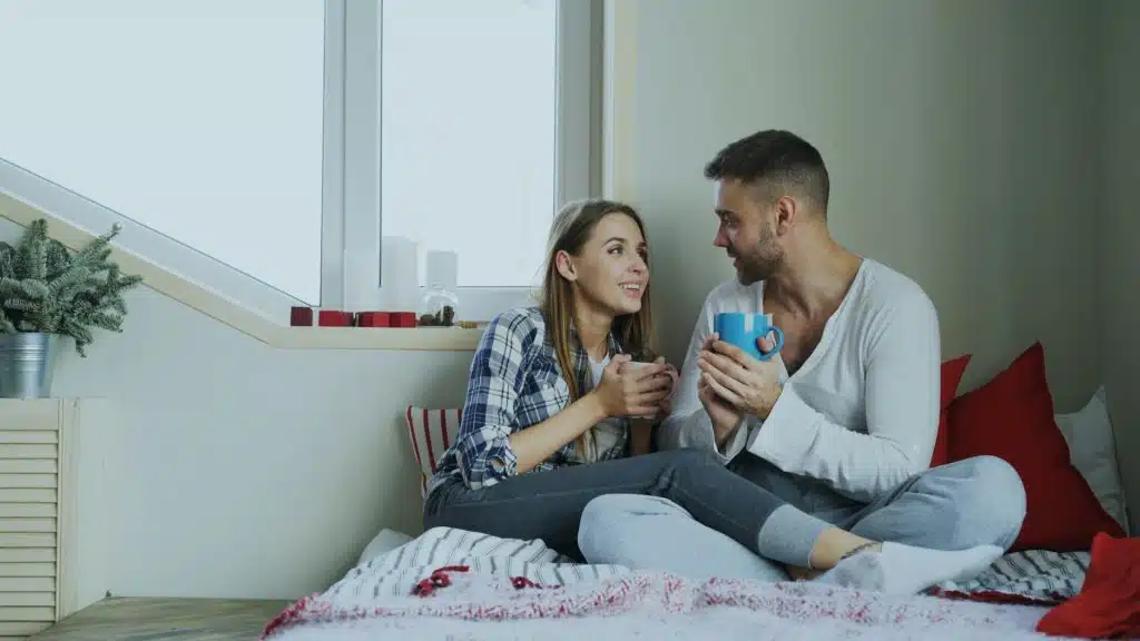 couple relaxing together at home