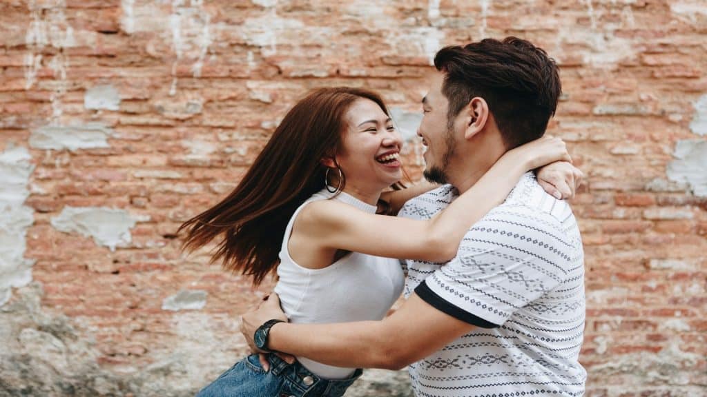 couple enjoying fun moment together
