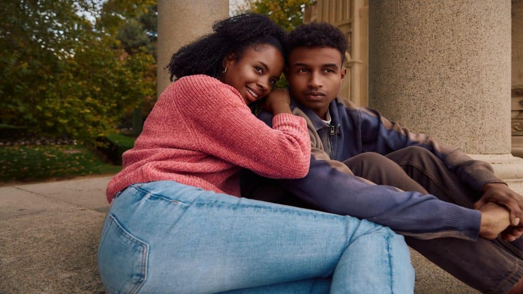 couple sitting closely together