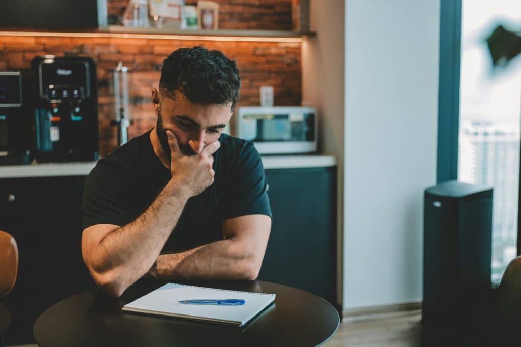 thoughtful man office