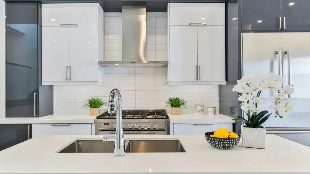 A clean white kitchen