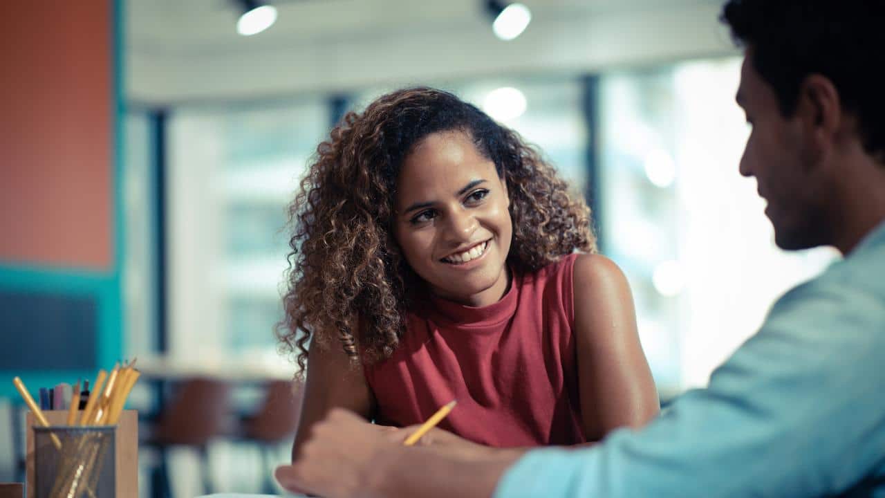 A smiling woman