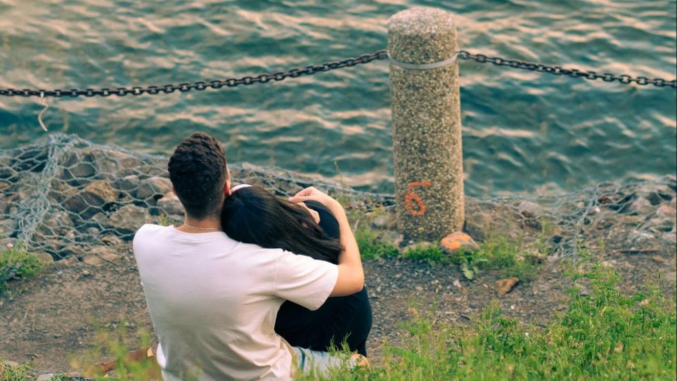 couple comforting moment
