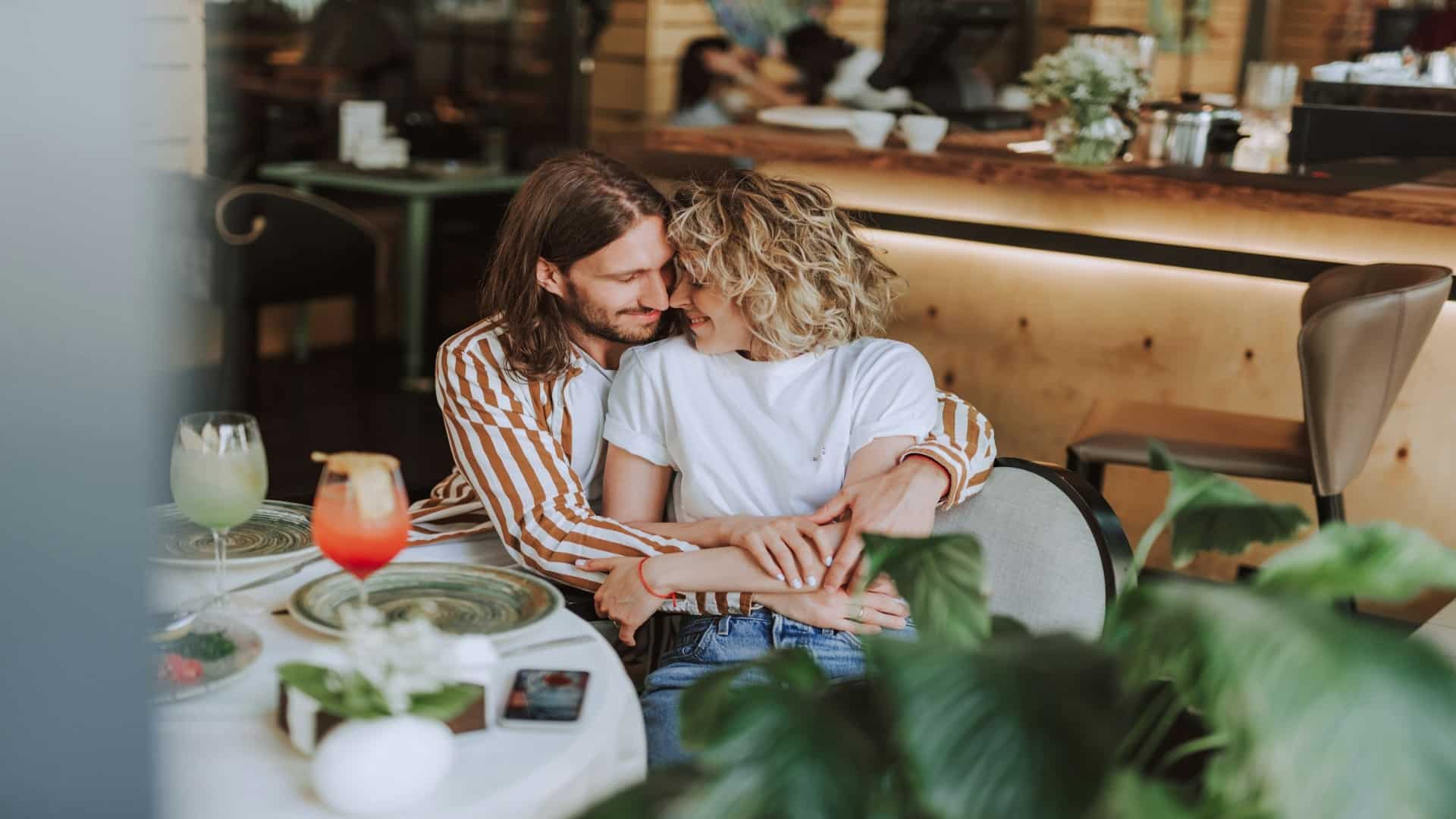couple sitting closely together