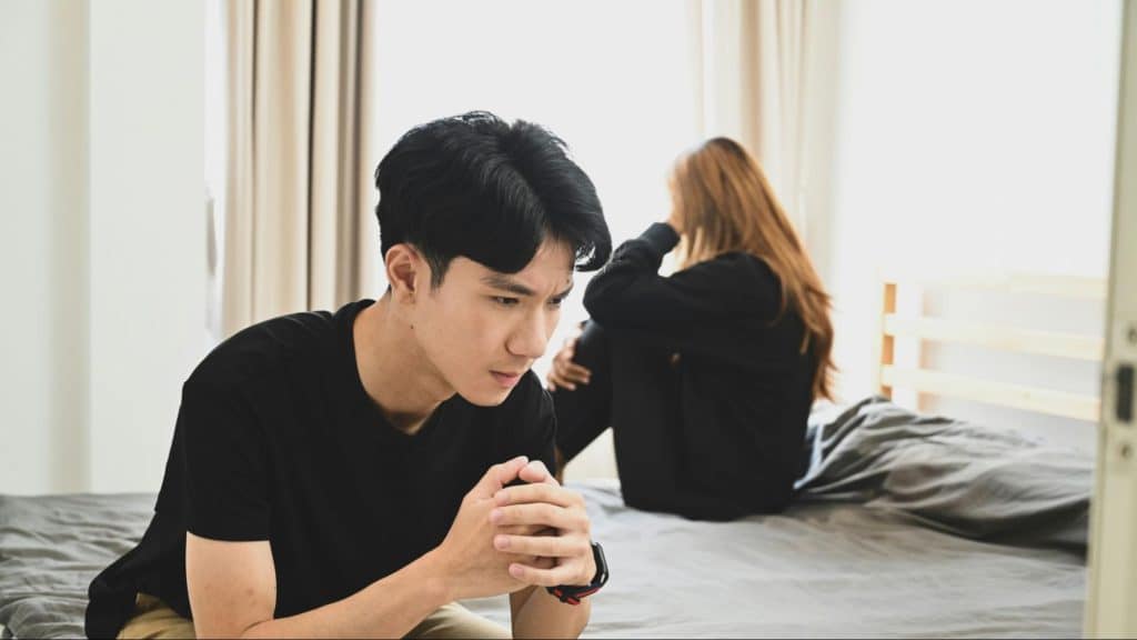 Man not talking to woman