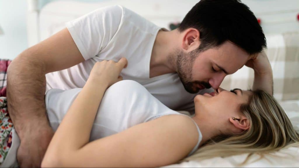 Couple at the bed
