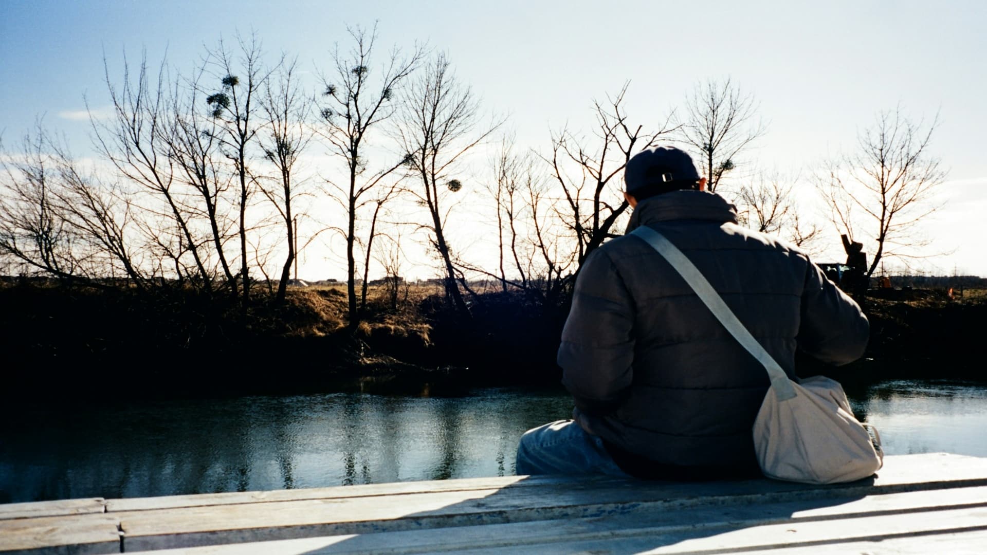 man reflecting outdoors