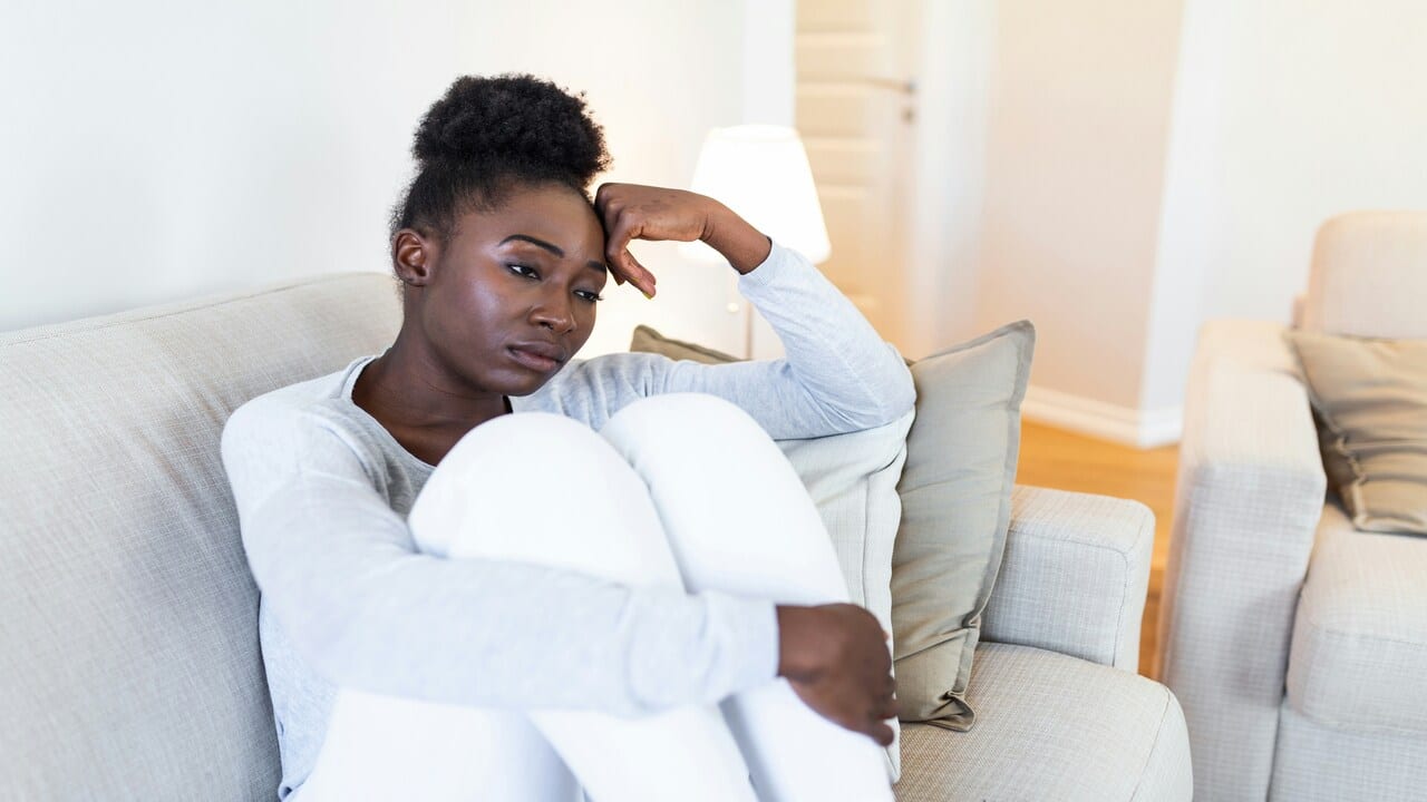 A woman looking disappointed