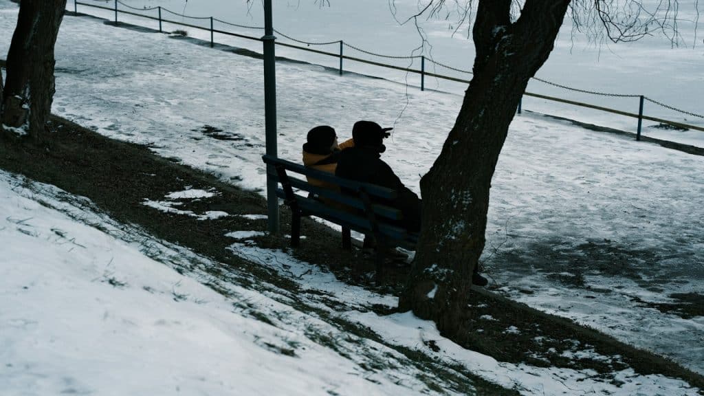 couple comforting each other
