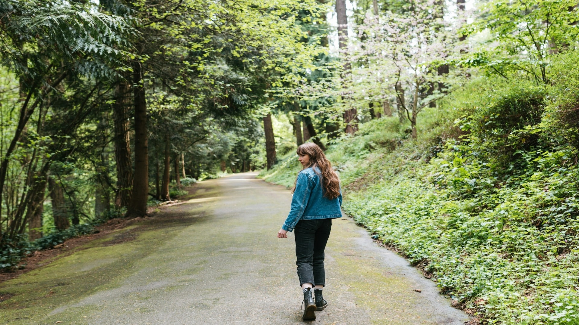 person walking alone outdoors