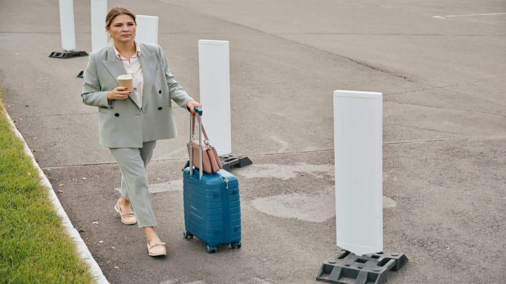 woman arriving on time for meeting