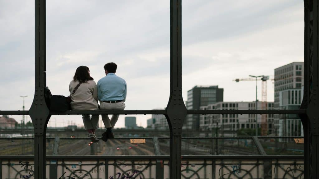 couple sitting calmly during discussion