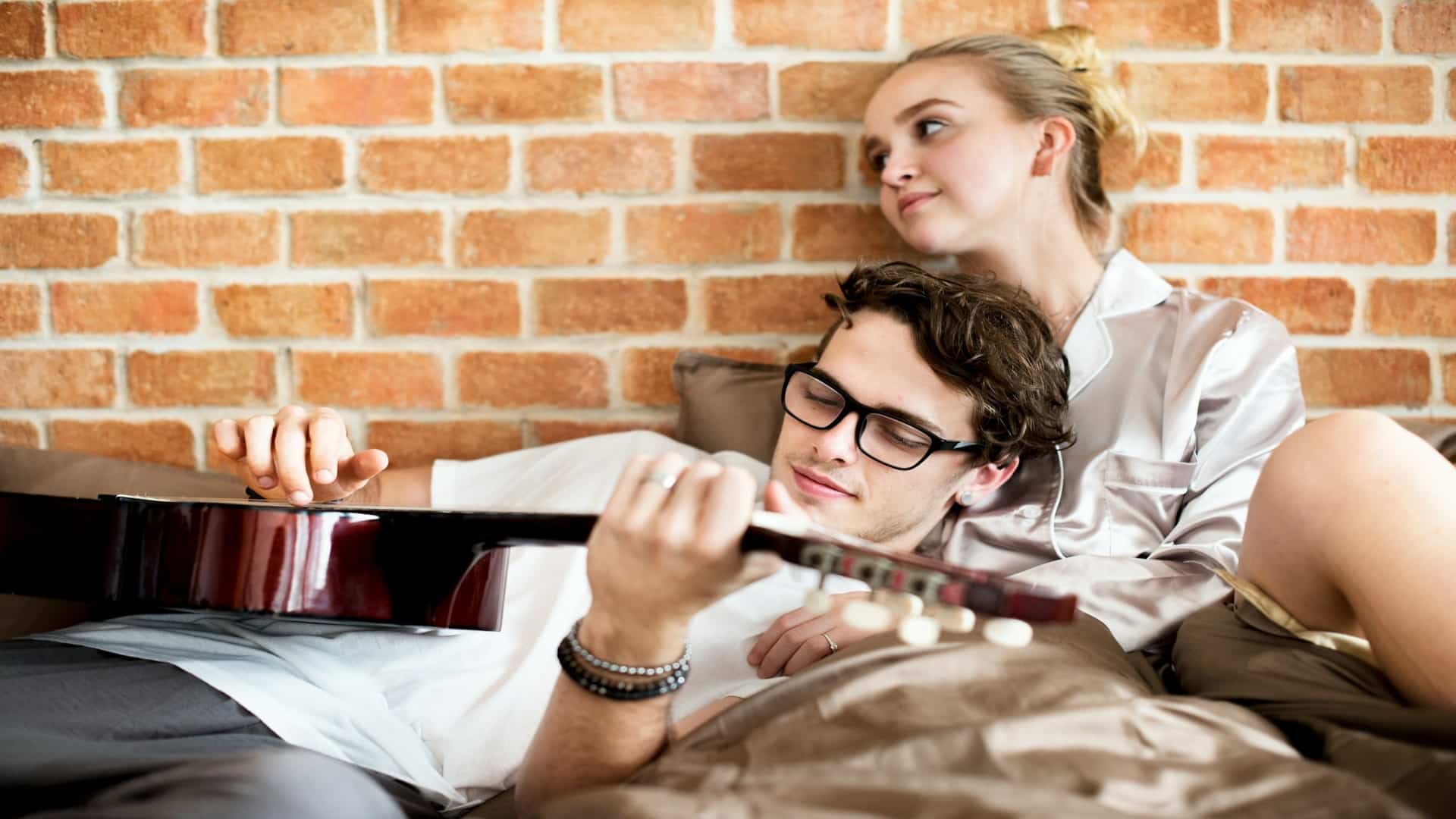 couple relaxing together at home