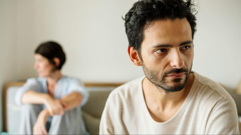 A man and woman not talking to each other