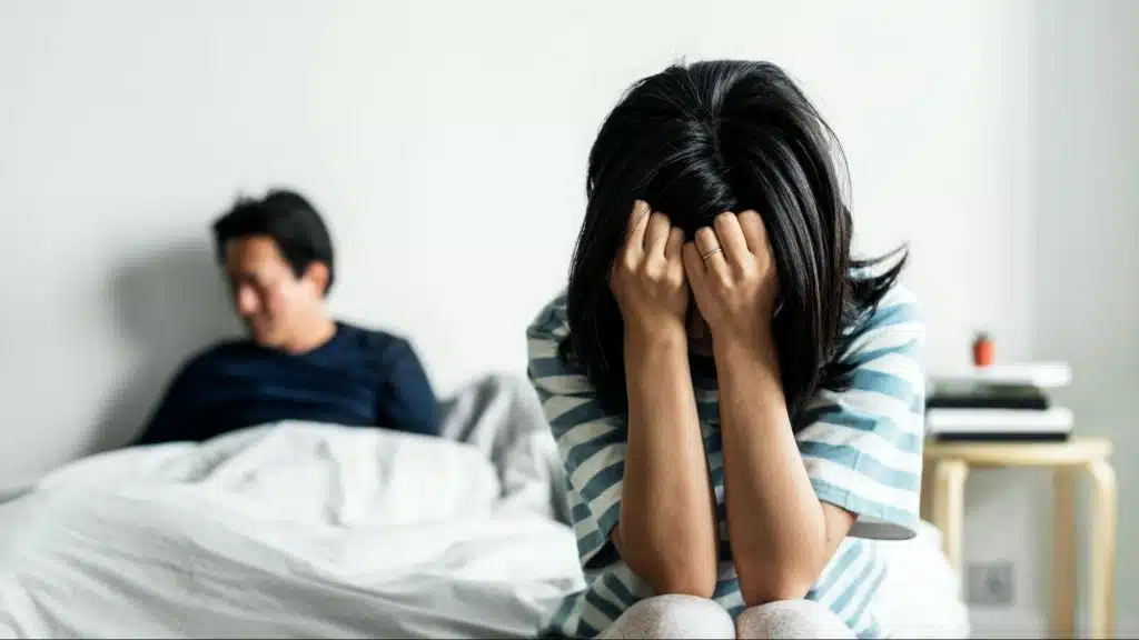 A man being silent towards woman