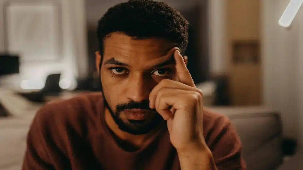 person looking confused and unsettled